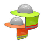Lime sun protector for hard hat with reflective