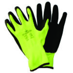 Proflex Neon Gloves, Lime black nitrile coated sandy palm EN3131