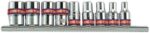 SOCKET SET 1/4" RAIL 5/32``-1/2`` 9PC
