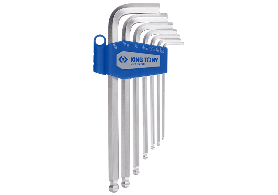 ALLEN KEY SET 3/32"-3/8" LONG BALL 7PC