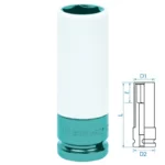 SOCKET 1/2" IMPACT DEEP RUBBER COVER 19MM