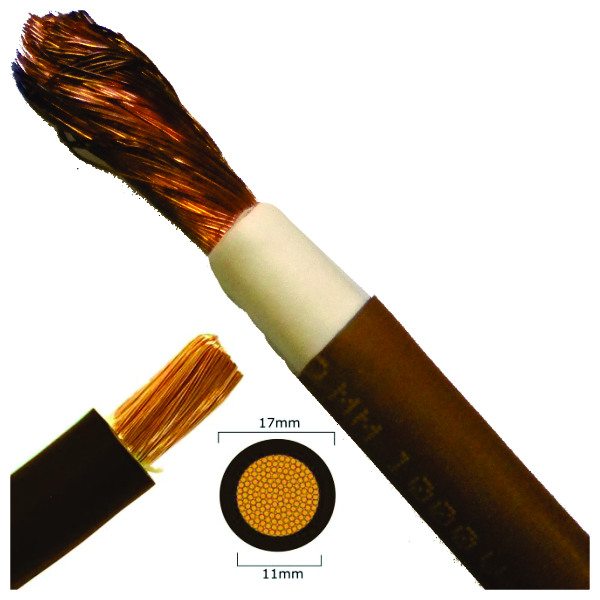 PVC Welding Cable Brown 70mm 100% copper Double Insulation 100m/Roll