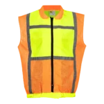 PPE REFLECTIVE JACKET LIME/ORG SLEEVELESS LRGE