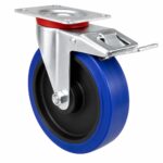 WHEEL CASTOR BRAKE SWIVEL 100MM BLUE