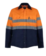 MINING SHIRT NAVY/ ORANGE REFLECTIVE 2X LARGE
