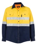 MINING SHIRT NAVY/ YELLOW REFLECTIVE 2X LARGE