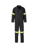 PPE WORKSUIT POLY COTTON BLACK S40 REFLECTIVE