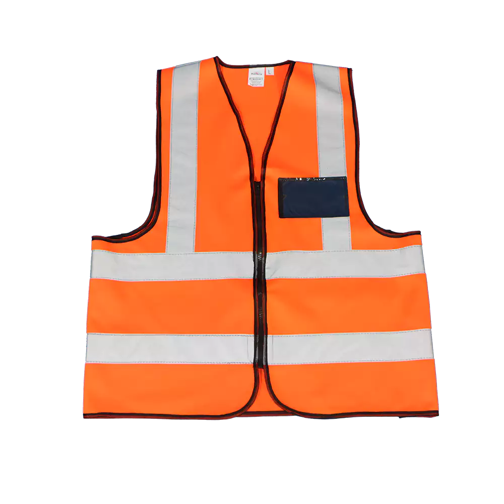 PPE VEST ORANGE REFLECTIVE ZIP ID PKT MEDIUM