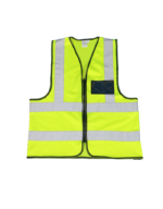 PPE VEST LIME REFL WITH & ZIP ID POCKET LARGE