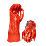 PVC RED Glove Open Cuff 35cm