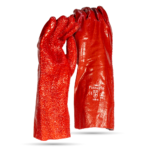 PVC Red Rough Palm Heavy Duty Glove, Open cuff 35cm